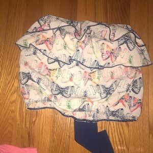 Children’s boutique strapless top with butterflies